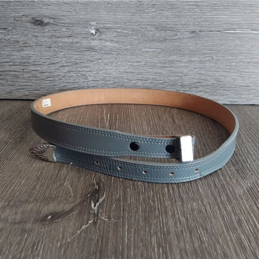 Nocona Gray Leather Belt 28